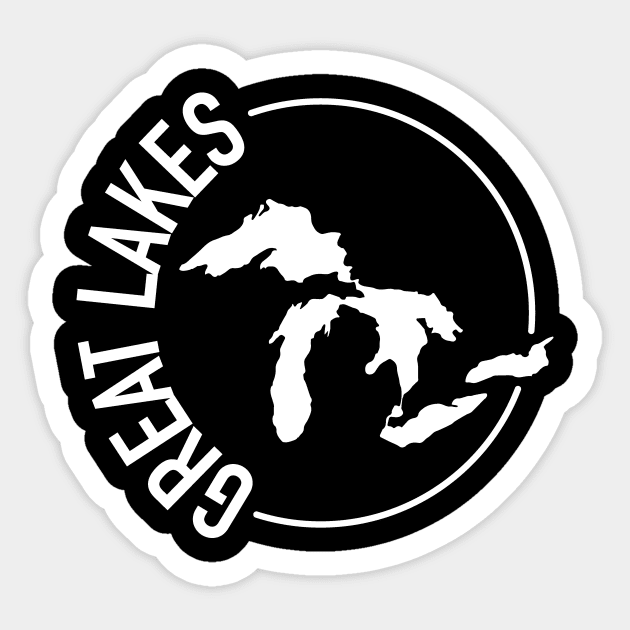 The Great Lakes Lake Michigan White Sticker by KevinWillms1